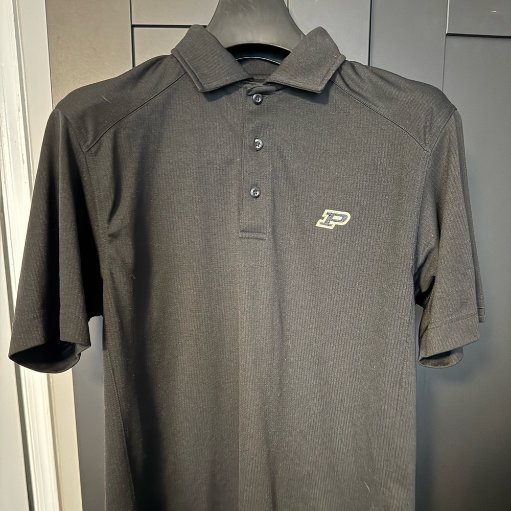 Cutter & Buck Black Polo with Embroidered PURDUE University logo